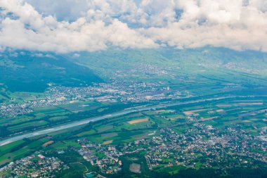 Furstensteig yürüyüş parkurundan Lihtenştayn 'ın hava görüntüsü.