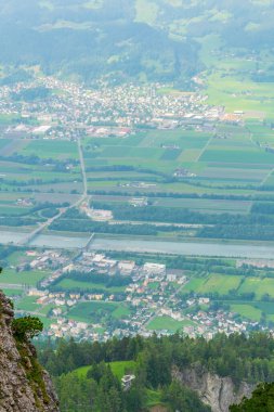 Furstensteig yürüyüş parkurundan Lihtenştayn 'ın hava görüntüsü.