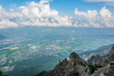 Furstensteig yürüyüş parkurundan Lihtenştayn 'ın hava görüntüsü.
