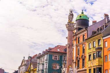 Colorful facades of houses in the Austrian city Innsbruck