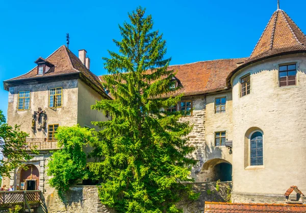 Medieval Castle Meersburg Perched Hill Overlooking Famous Bodensee Lake Germany — Stockfoto