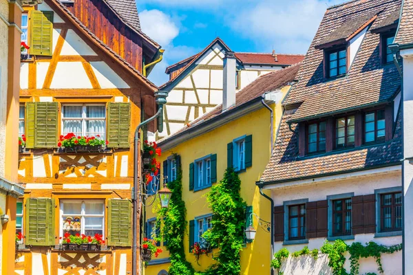 Colorful Facades Houses German City Meersbur — стоковое фото