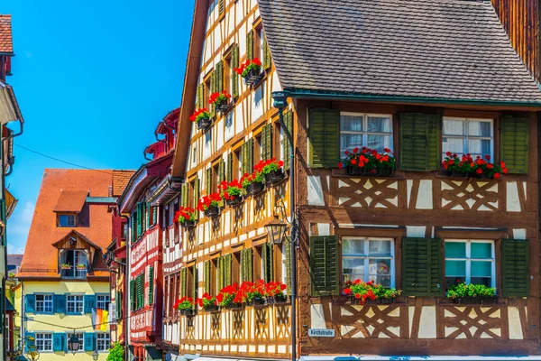 Colorful Facades Houses German City Meersbur — стоковое фото