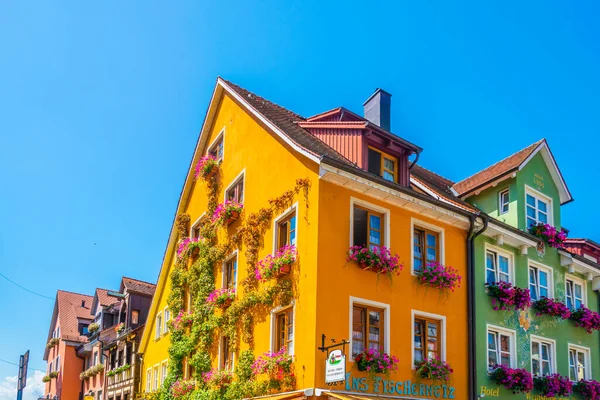 Красочные Фасады Домов Немецком Меерсбуре — стоковое фото