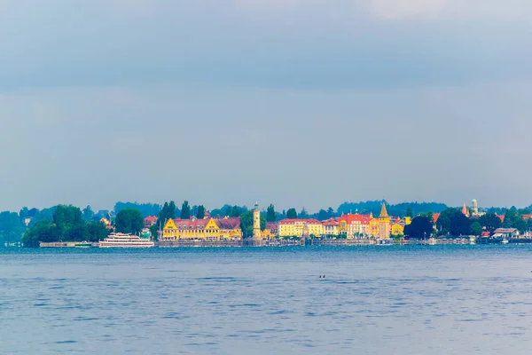 Πανόραμα Της Γερμανικής Πόλης Lindau Που Βρίσκεται Στη Λίμνη Bodensee — Φωτογραφία Αρχείου