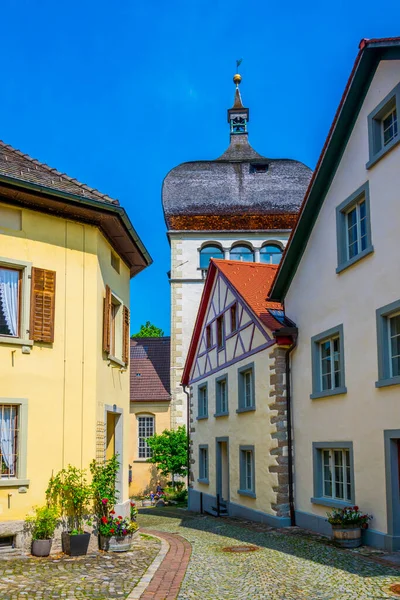 Utsikt Över Smal Gata Den Gamla Staden Bregenz Österrike — Stockfoto
