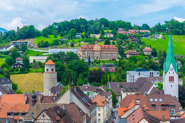 Avusturya şehrinin hava manzarası feldkirch