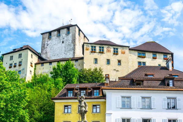 Widok Zamek Schattenburg Feldkirch Austria — Zdjęcie stockowe