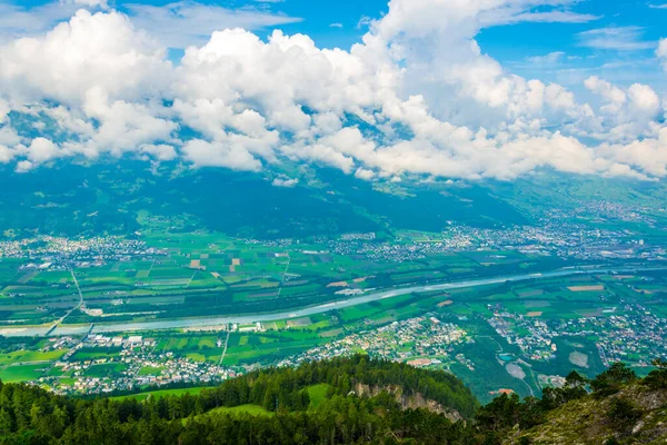 Aerial View Liechtenstein Furstensteig Hiking Trail — стоковое фото