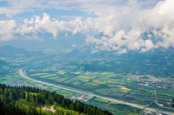 Aerial View Liechtenstein Furstensteig Hiking Trail — стоковое фото