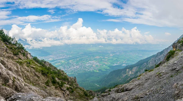 Aerial View Liechtenstein Furstensteig Hiking Trail — ストック写真