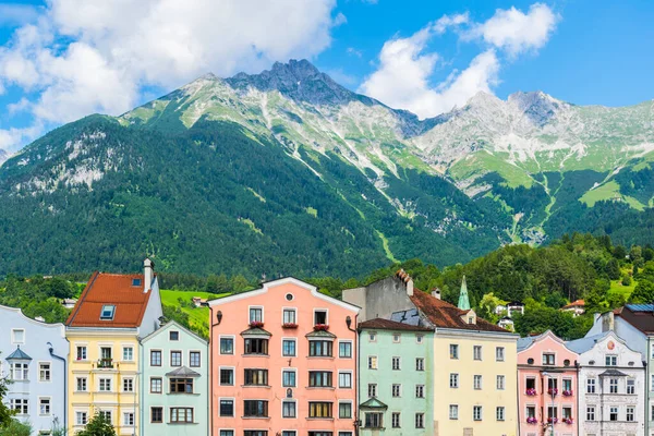 Maisons Colorées Bord Rivière Inn Innsbruck Autriche — Photo