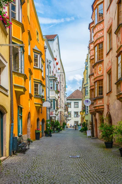 Facciate Colorate Case Nel Municipio Austriaco Tirolo — Foto Stock