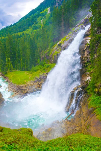 View Krimml Waterfall Which Highest Waterfall Austria — стоковое фото