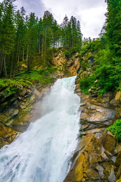 Вид Водопад Криль Который Является Самым Высоким Водопадом Австрии — стоковое фото