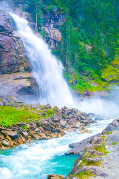 View Krimml Waterfall Which Highest Waterfall Austria — стоковое фото