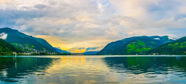 Zell See Austria Situated Next Zeller Lake Sunset — Stock Fotó