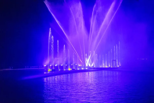 Espectáculo Luz Sonido Lago Zeller Zell See Austria — Foto de Stock