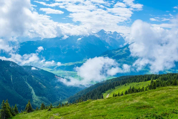 Blick Auf Die Alpen Berühmten Pinzgauer Spaziergang Bei Zell See — Stockfoto