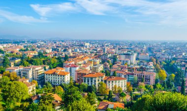 Aerial view of Bergamo, Ital