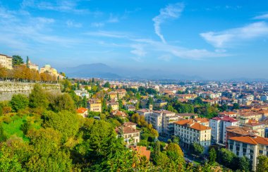 Aerial view of Bergamo, Ital