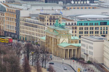 aerial view of brandenburger tor in berlin.