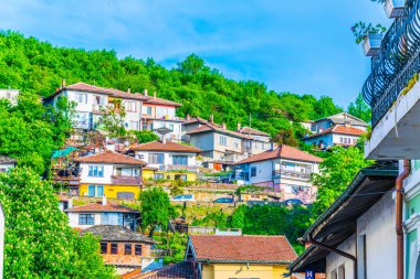 Eski Lovech kasabasında bulunan geleneksel Bulgar evleri