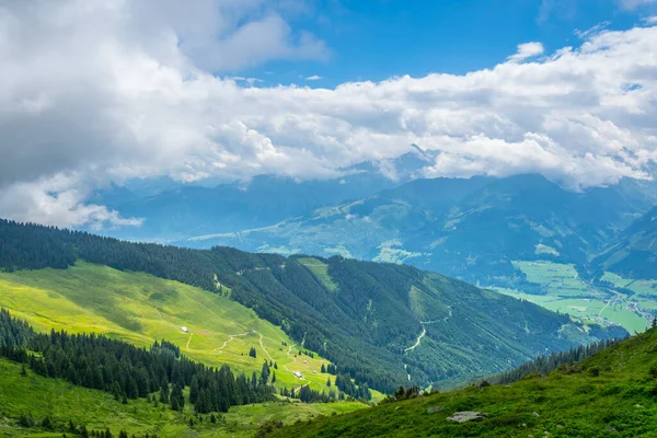 Blick Auf Die Alpen Berühmten Pinzgauer Spaziergang Bei Zell See — Stockfoto