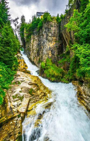 View Waterfall Austrian City Bad Gastein — стоковое фото