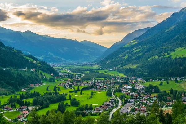 Vista Aérea Ciudad Austríaca Bad Gastein — Foto de Stock