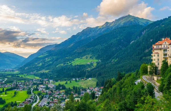 Aerial View Austrian City Bad Gastein — стоковое фото