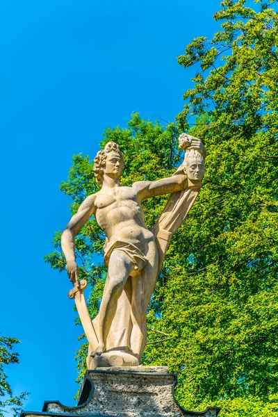 View Stone Sculpture Situated Hellbrunn Palace Salzburg Austria — Stock fotografie