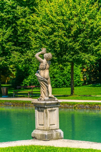 View Stone Sculpture Situated Hellbrunn Palace Salzburg Austria — Foto Stock
