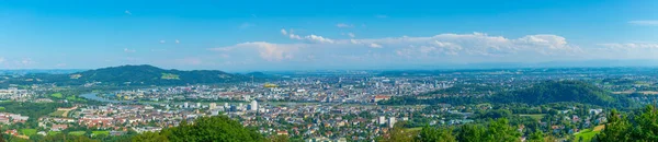 Linz Avusturya Şehrin Havadan Görünümü — Stok fotoğraf