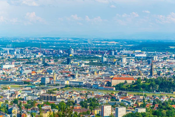 Luftaufnahme Der Österreichischen Stadt Linz — Stockfoto