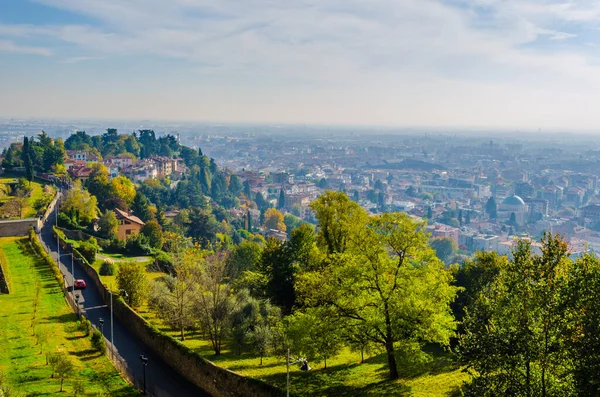 Aerial View Bergamo Ital — Zdjęcie stockowe