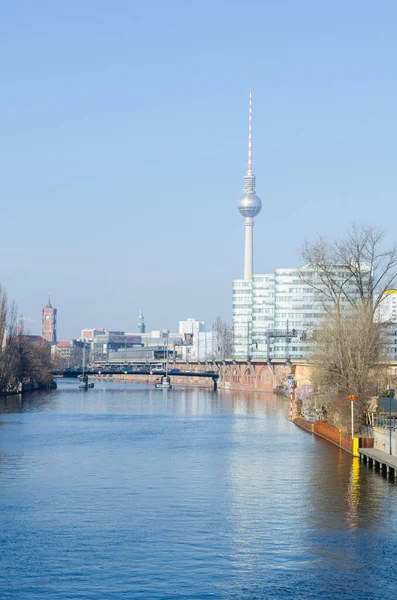 Άποψη Του Βιομηχανικού Τμήματος Του Βερολίνου Κοντά Στην Ανατολική Πλευρά — Φωτογραφία Αρχείου