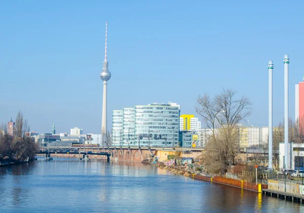 Άποψη Του Βιομηχανικού Τμήματος Του Βερολίνου Κοντά Στην Ανατολική Πλευρά — Φωτογραφία Αρχείου