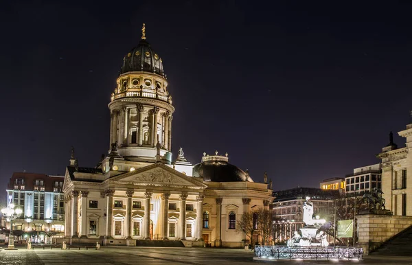 Night View Deutscher Dom Cathedral Situated Gendarmenplatz Berlin — ストック写真