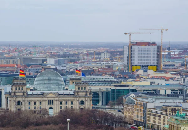 Berlin Deki Reichstag Brandenburger Hava Görüntüsü — Stok fotoğraf