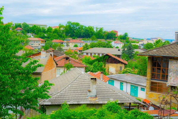 Eski Lovech kasabasında bulunan geleneksel Bulgar evleri