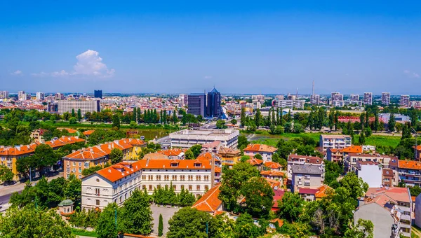 Bulgar kenti Plovdi 'nin hava manzarası
