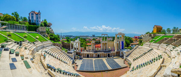 View of an ancient theatre in the Bulgarian city Plovdi