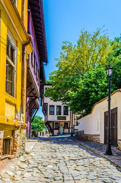 View Narrow Street Historical Part Bulgarian City Plovdi — Foto de Stock