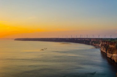 Bulgari 'deki Kaliakra kalesinin yanındaki kayalıklar