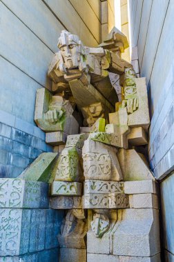 View of the monument of Founders of the Bulgarian State Monument near Shumen, Bulgaria