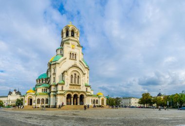 Bulgaristan 'ın Sofya kentindeki Alexander Nevski katedrali manzaralı