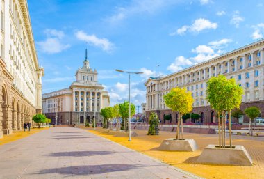 Sofya ve Bulgari 'deki bağımsızlık meydanının manzarası