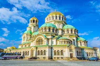 View of the Alexander Nevski cathedral in Sofia, Bulgaria clipart