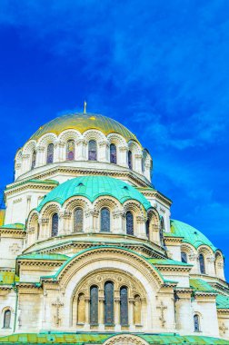 Bulgaristan 'ın Sofya kentindeki Alexander Nevski katedrali manzaralı